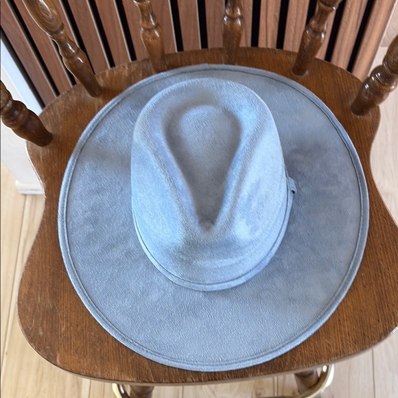 Stylish Blue Suede Rancher Hat - Picture 3 of 4